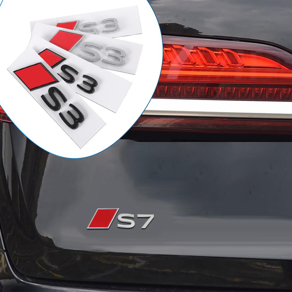 New For T Sline S3 S4 S5 S6 S7 S8 Aalloy Car Rear Trunk Badge Stickers Auto Tail Logo Modification Accessories Emblem Decor Decal