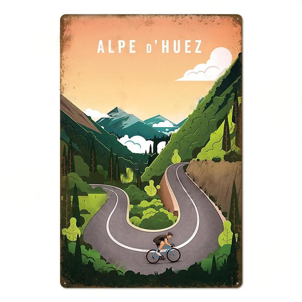 Vintage Bicycle Race Posters Decor Metal Tin Signs Plaque Retro Metal Poster Wall Decorative for Garage Man Cave