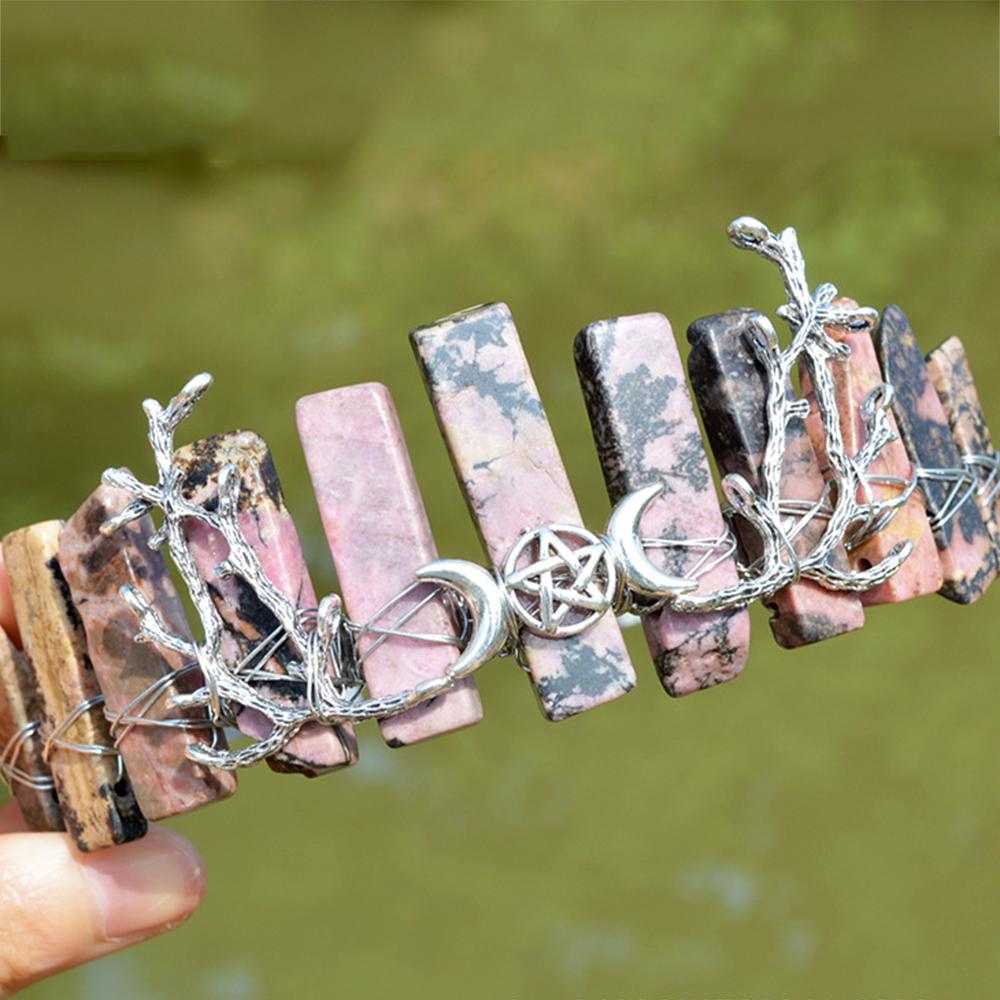 High Quality Witch Crown Silver Color Moon Star Hair Accessories Handmade Headband Crystal Quartz Tiara Jewelry Gifts