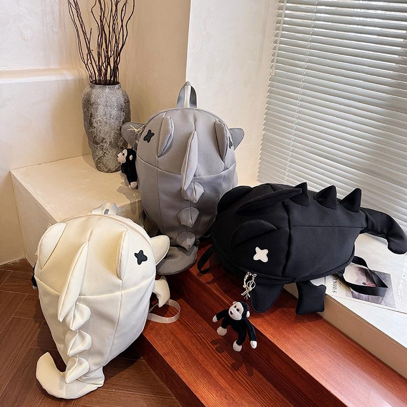 Shark Backpack Niche Design Riding Bag Men and Women Whale Motorcycle Backpack Helmet Bag Travel Computer Bag