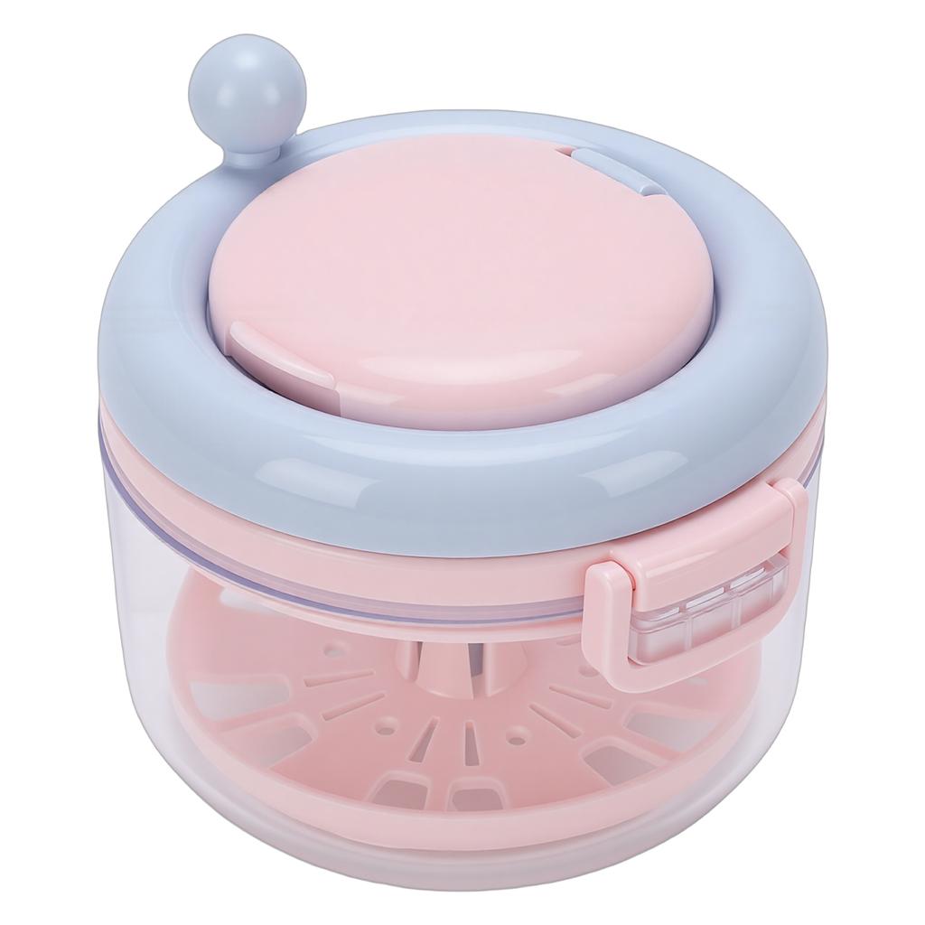 Teeth Retainer Cleaning Box 3 Layer Cleaning Denture Cup Soaking Holder for Travel Cleaning Pink Blue with Sticker