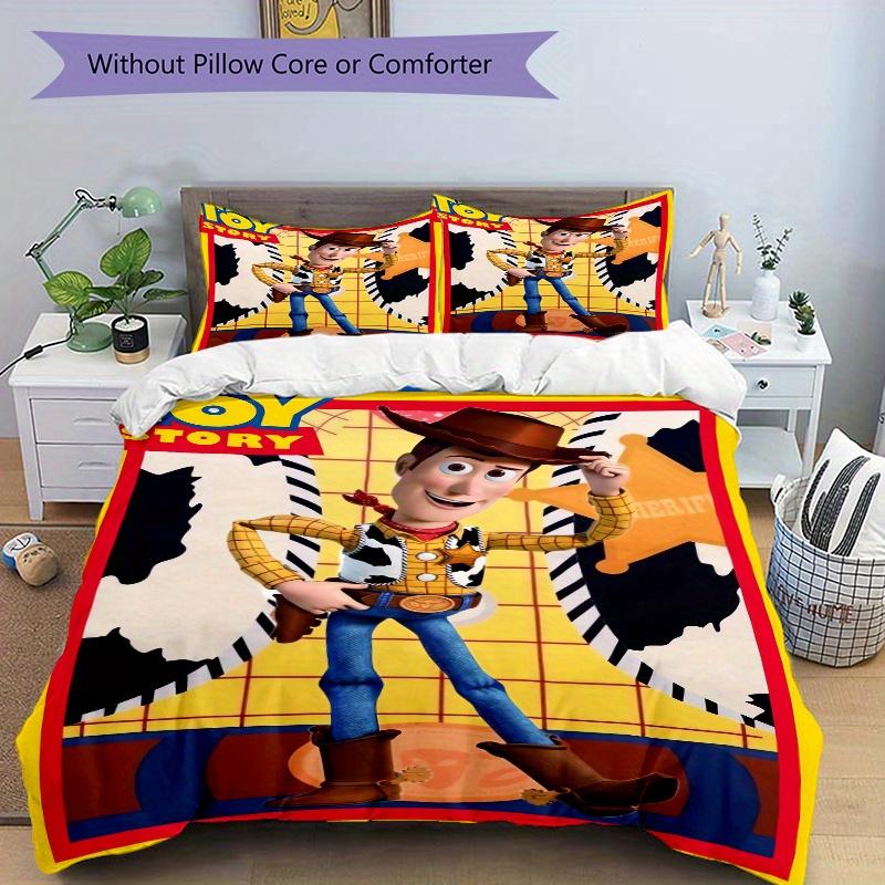 3pcs Toy Story Handsome Woody Bedding Set, Including 1 Quilt Cover and 2 Pillow Shams, Without Filling, Soft and Comfortable Home Bedroom D084