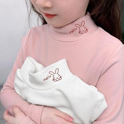 Camiseta de manga larga de forro polar unisex para niños, corte ajustado, cuello semi alto, para Otoño/Invierno (2025)