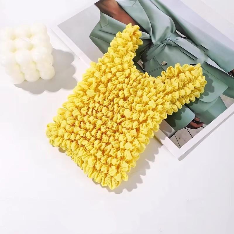 Women Expandable Shopping Bag Wrinkle Bubble Puff Multi Purpose Large Capacity Elastic Shopper Eco-Friendly Large Storage Case