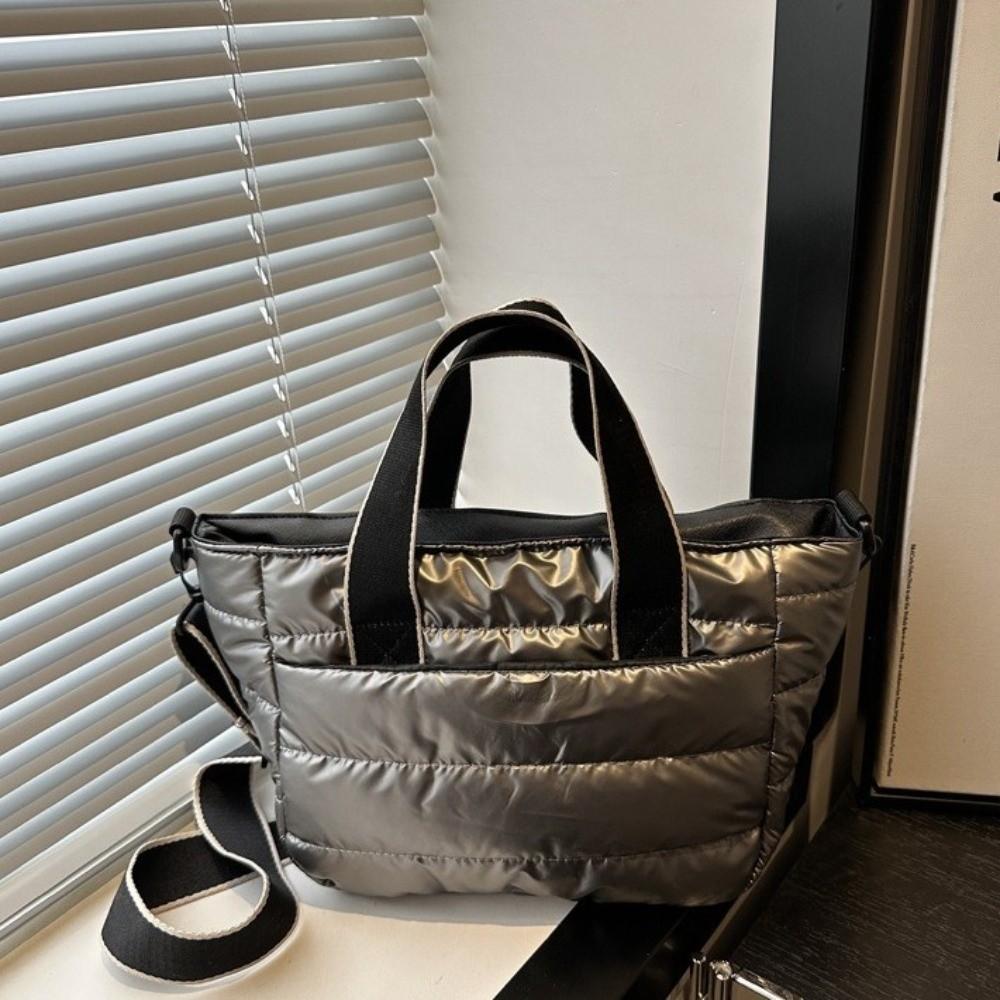 Large Capacity Lightweight Space Shoulder Bag Space Cotton Winter Quilted Crossbody Bag  Female Use