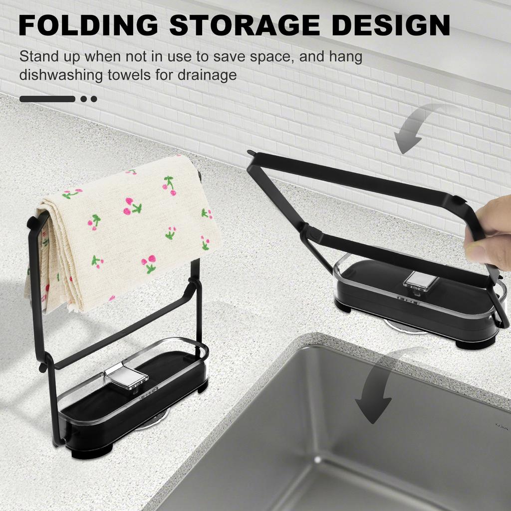 1/2Pcs Suction Cup Sink Filter Rack with 50/100 Filter Mesh Bag Folding Sink Food Catcher Filter Reusable Kitchen Sink Food