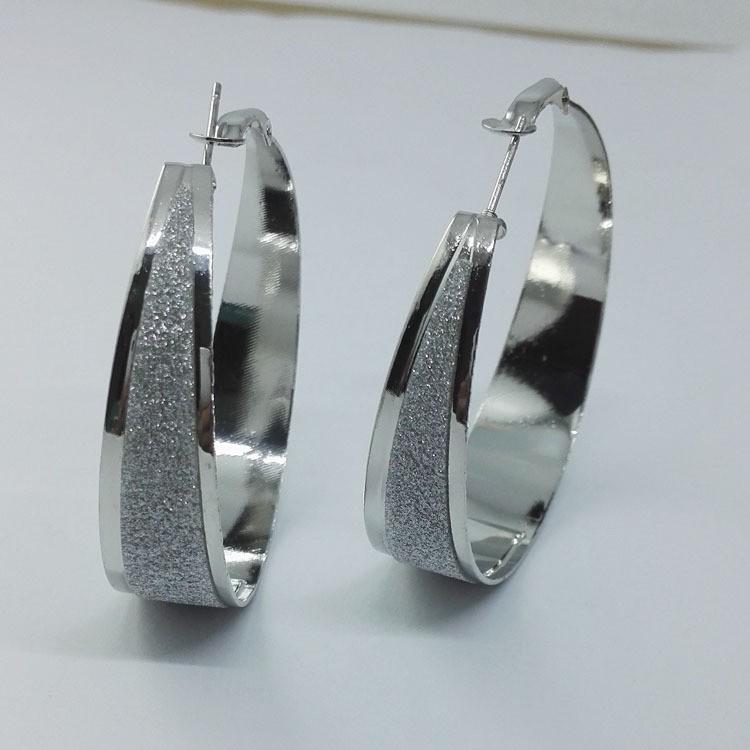 Trendy Frosted Circle Earrings - European & American Rock Nightclub Style
