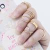 6Pcs/Set Women Golden Tone Stack Plain Slim Band Midi Ring Spiral Knuckle Rings AVE