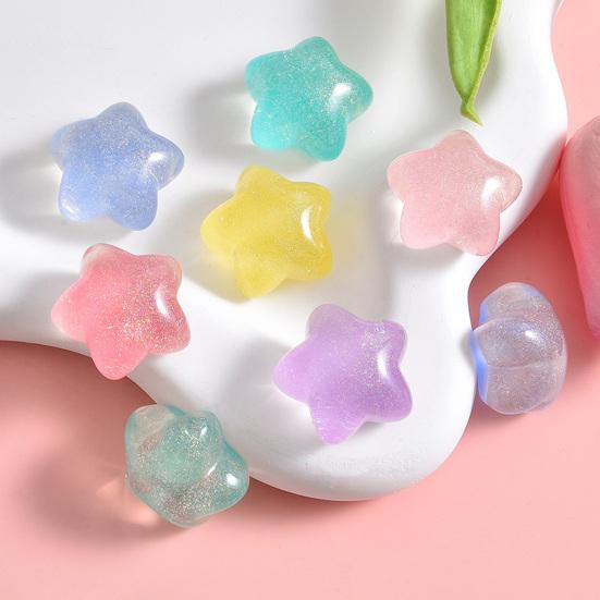 10 bucăți mărgele stea, culoare strălucitoare, ornamente drăguțe din rășină, bijuterii, artizanat, accesorii pentru husa pentru telefonul mobil