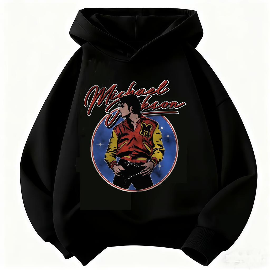 Felpa con cappuccio per bambini Michael Jackson Who's Bad Stampa ritratto album Pullover Bambini Ragazzi Ragazze Moda Felpa casual