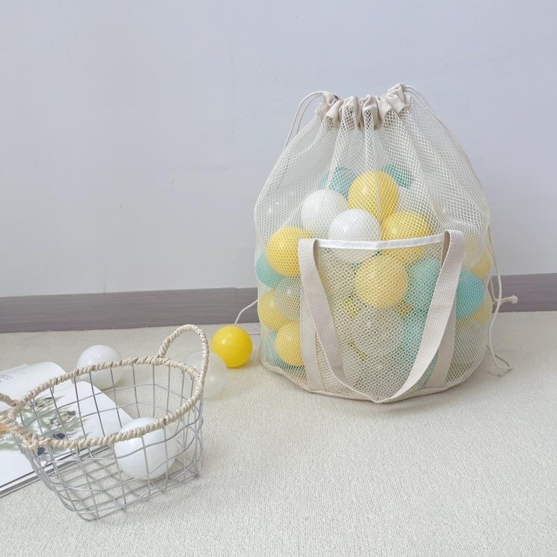 

Сумка-тоут из корейской сетки с полым карманом, большой вместимости, сумка для хранения детских игрушек, сумка для плавания, косметичка для туалетных принадлежностей