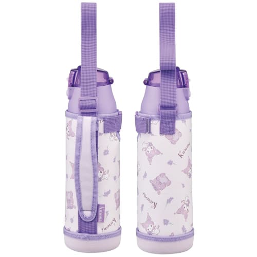 Skater Sports Bottle Direct Drinking Water Bottle 990ml with Bottle Cover Kuromi Flower Wreath Sanrio KSDC10S-A