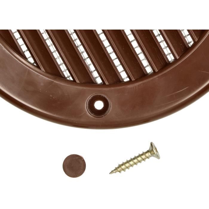 Ventilation Grille - KOTARBAU - Round - Fi 125 Mm - Brown - With Mosquito Net