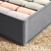 SONGMICS Underwear Drawer Organisers, Closet Underwear Storage for Bras, Socks, Ties, and Scarves, Foldable Fabric Storage Boxes, Set of 8, Grey