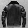 PU Lederjacke Fliegeranzug mit Baumwoll-Thermo-Revers Herrenjacke Übergröße Herbst- und Winterjacke