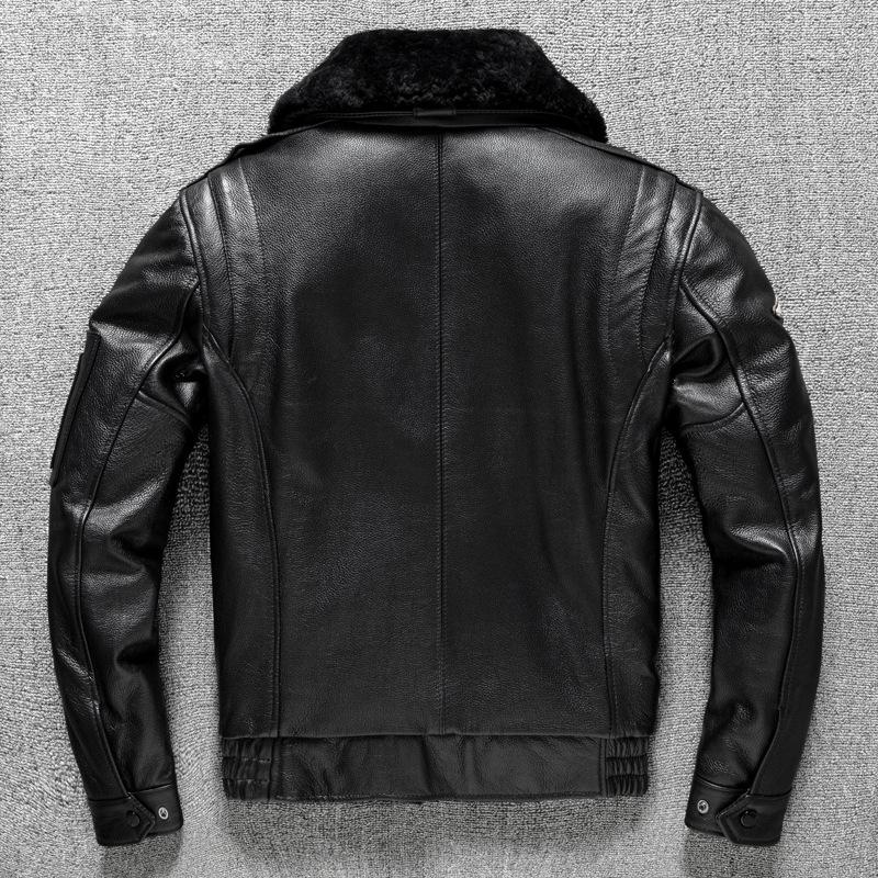 PU Lederjacke Fliegeranzug mit Baumwoll-Thermo-Revers Herrenjacke Übergröße Herbst- und Winterjacke