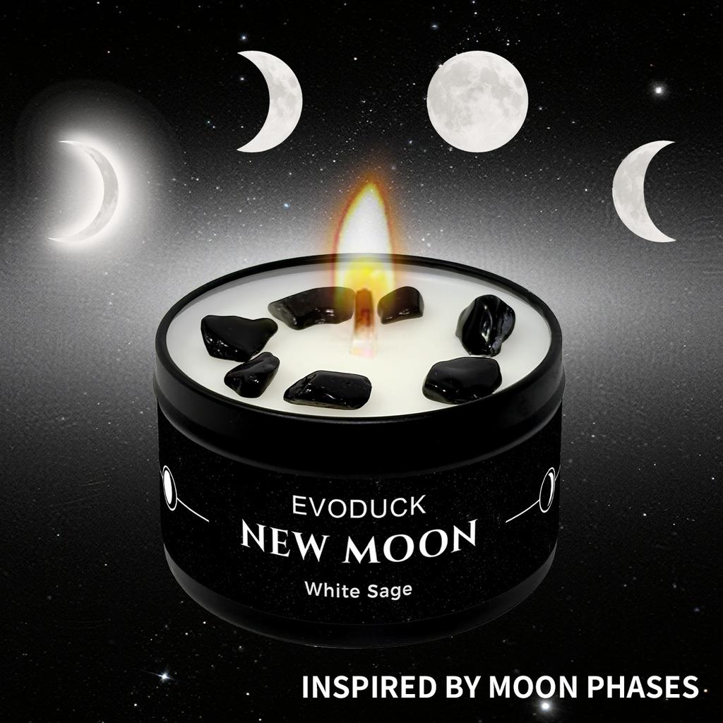 1pc EVODUCK new moon Scented Candles 3oz Law of Attraction Manifestation Energy Boosting White Sage Christmas Scented Candle