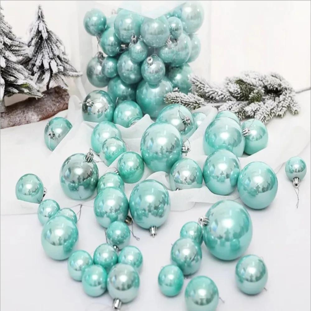 Fashion 37pcs Christmas Ball Pearl Color 4/5/6/7/8cm Christmas Pendant Gift Crafts DIY Hanging Ornament Ball Outdoor