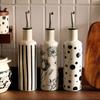 Ceramic Oil Dispenser Oil Automatic Open Close Bottle with No-Drip Spout for Cooking Oil Vinegar Storage Idear Gift