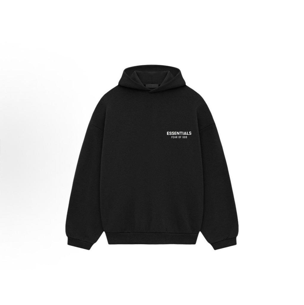 New Arrival: Essentials Double-Breasted Letter Print Fleece-Lined Hooded Silicone Hoodie for Autumn/Winter