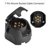 Conector de Cabo de Soquete Redondo de 7 Pinos 12V à Prova d'Água para Sinalizador de Luz de Caminhão e Reboque Europeu
