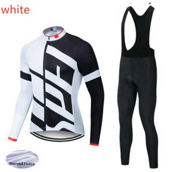 Unisex Fleece Lined Cycling Suit: Warm Long Sleeve Set for Autumn/Winter