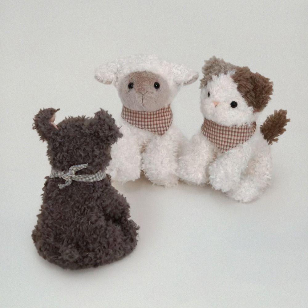 Fluffy Stuffed Dog Cat Lamb Doll Cat Lamb Curly Haired Dog Doll Farm Animals Plush Toy  Home Decor