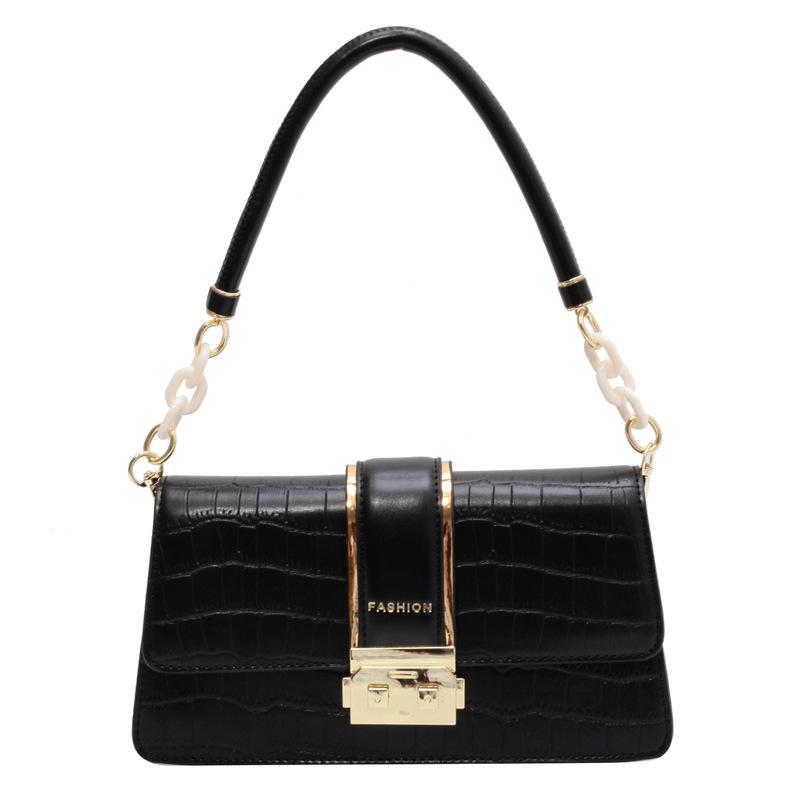 Сумка Lock Square, модная повседневная сумка на плечо чёрный