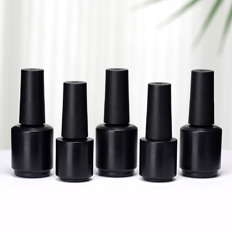 Nail Gel Bottle Empty Nail Polish Bottles Black Refillable Bottles With Brush For Travel Portable Cosmetic Containers 6/7/8/10Ml
