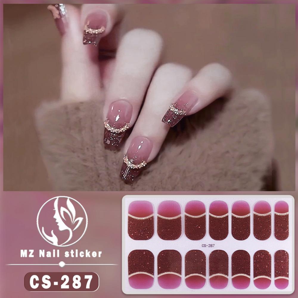 New waterproof no-bake gel nail polish film full sticker New Year's nail art film paper nail film paper patch