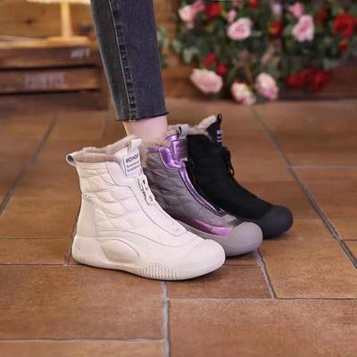 Fleece Thickened Snow Boots Autumn and Winter New Warm High-top Boots Heightened Platform Cotton Shoes