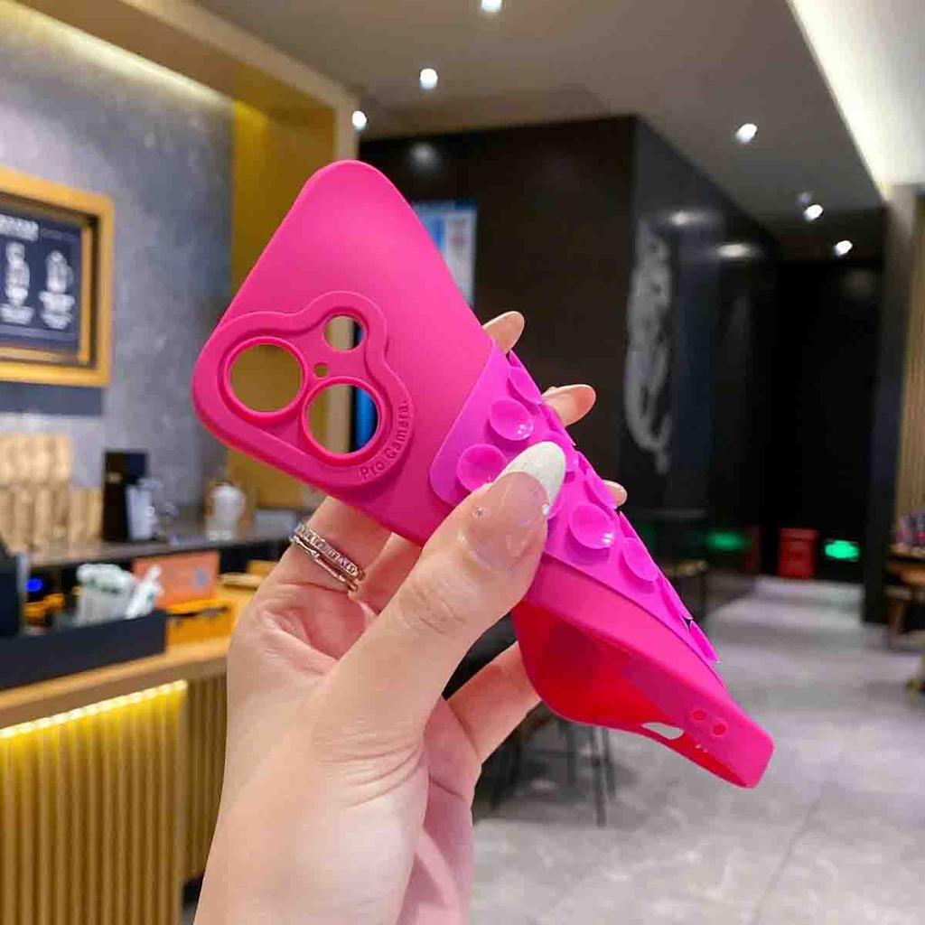 Cute Creative Suction Cup Soft Silicone Case For iPhone 17 Air 16 15 14 Plus 13 12 11 Pro Max Selfie Gadget Holder Funny Cover
