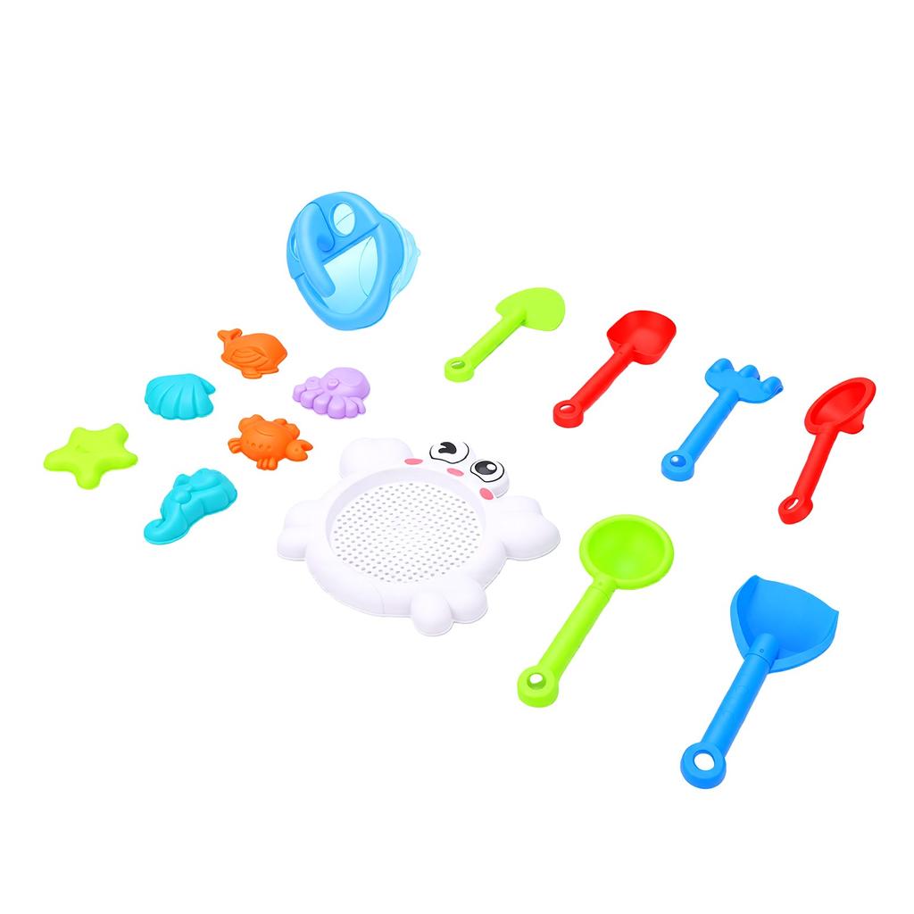 14 PCS Beach Toy Set Sand Tools for Outdoor Play Sandcastle Building Water Pouring Drip Sand Timer Toys for Toddlers