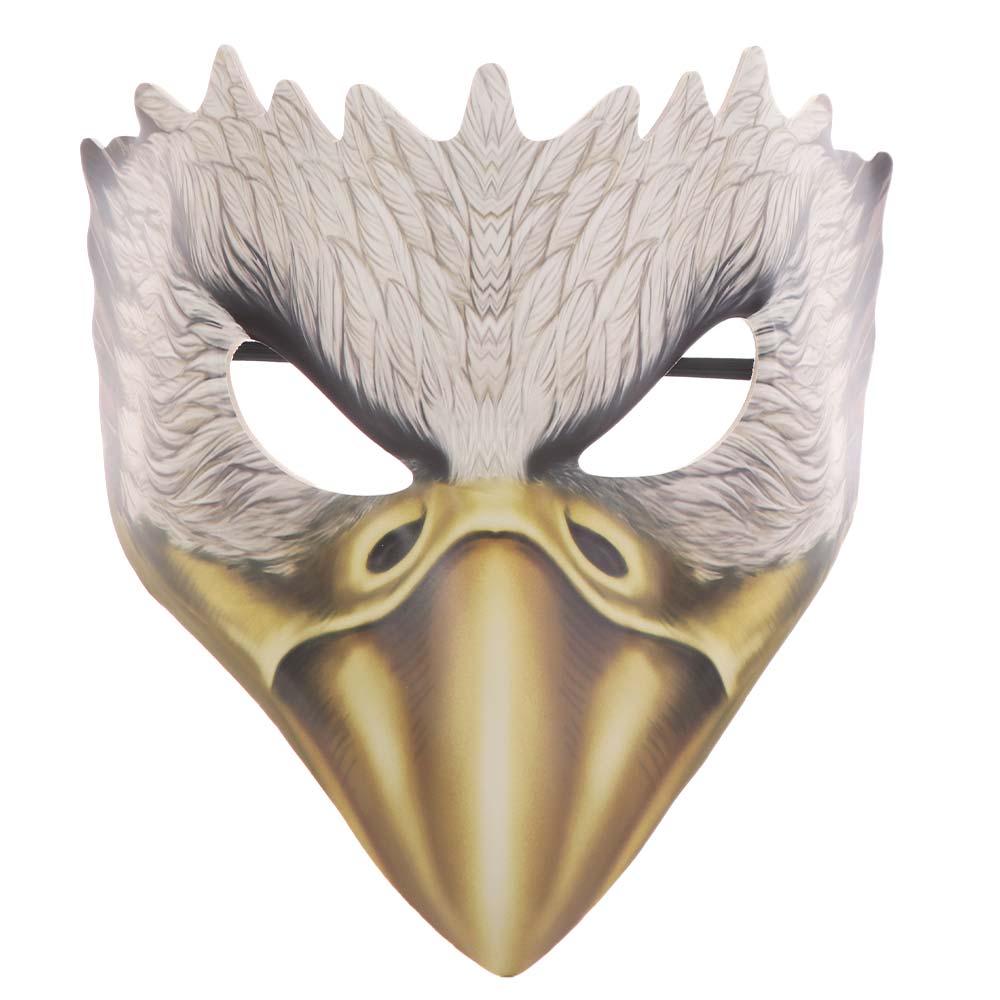 PU Leather Halloween Eagle Mask with Elastic Belt Full Face Animal Cosplay Mask Funny Headgear Masquerade Face Masks