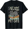 Retro I Just Want To Read Books And Pet Cats Cat T-Shirt Unisex T-Shirt