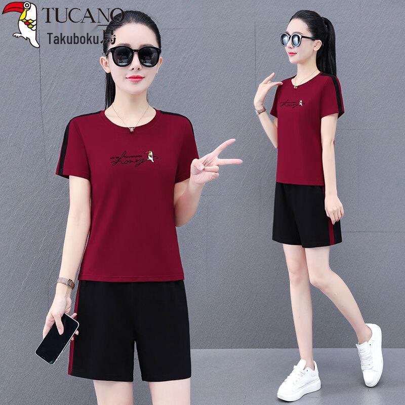 Женский летний спортивный комплект из хлопка Woodpecker L