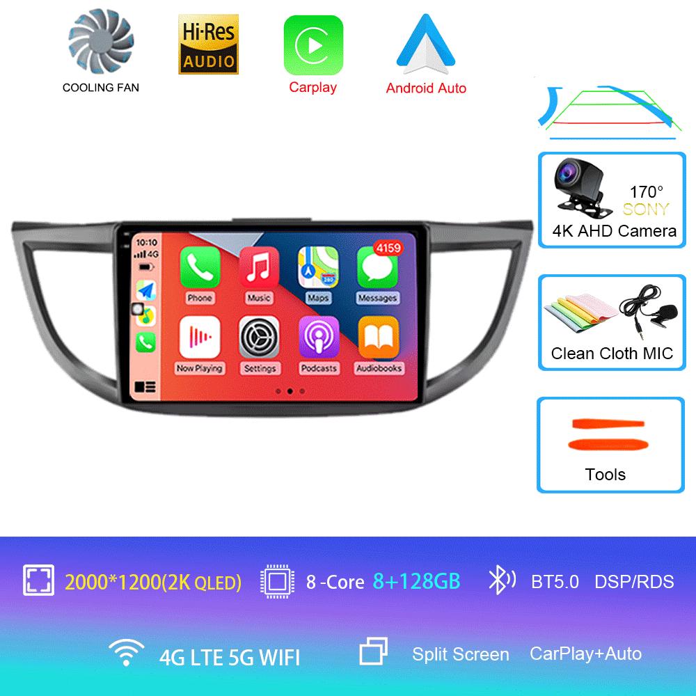 For Honda CRV CR-V 2011 2012 2013 2014 2015 2016 Carplay Android 14 Radio Mobil Multimedia Video Player Navigasi GPS 2din Screen