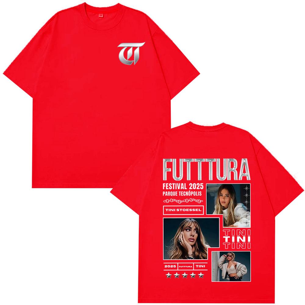

Singer TINI STOESSEL Futtura Album 2025 Tour Vintage T Shirt Men Women Hiphop Tshirts Short Sleeves Cotton Tshirts Streetwear S
