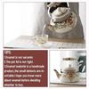 Thickened Chinese Style Enamel Teapot 2.5L Floral Enameled Tea Jug Pear-shaped Antiscald Handle Coffee Pot Gas Induction Cooker