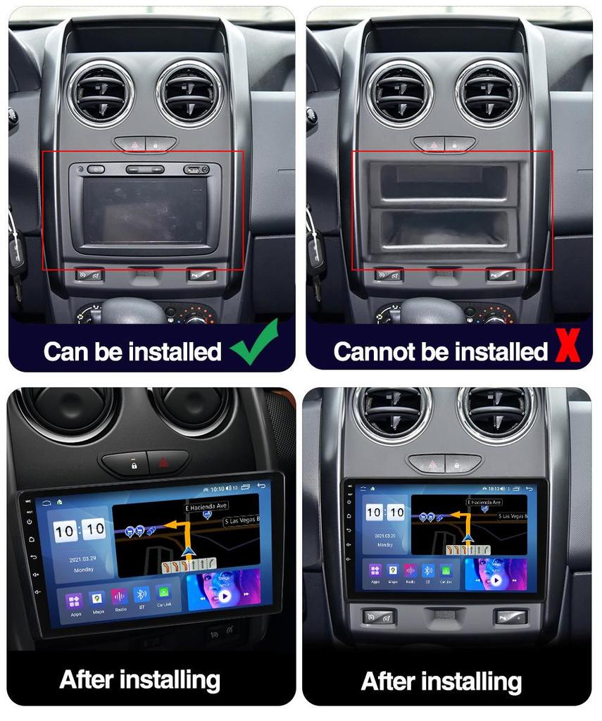 Android Navigator with Wireless CarPlay for 15-18 Dacia Duster