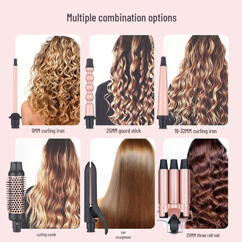 5-in-1 Curling and Straightening Iron with Interchangeable Heads for Big and Water Waves
