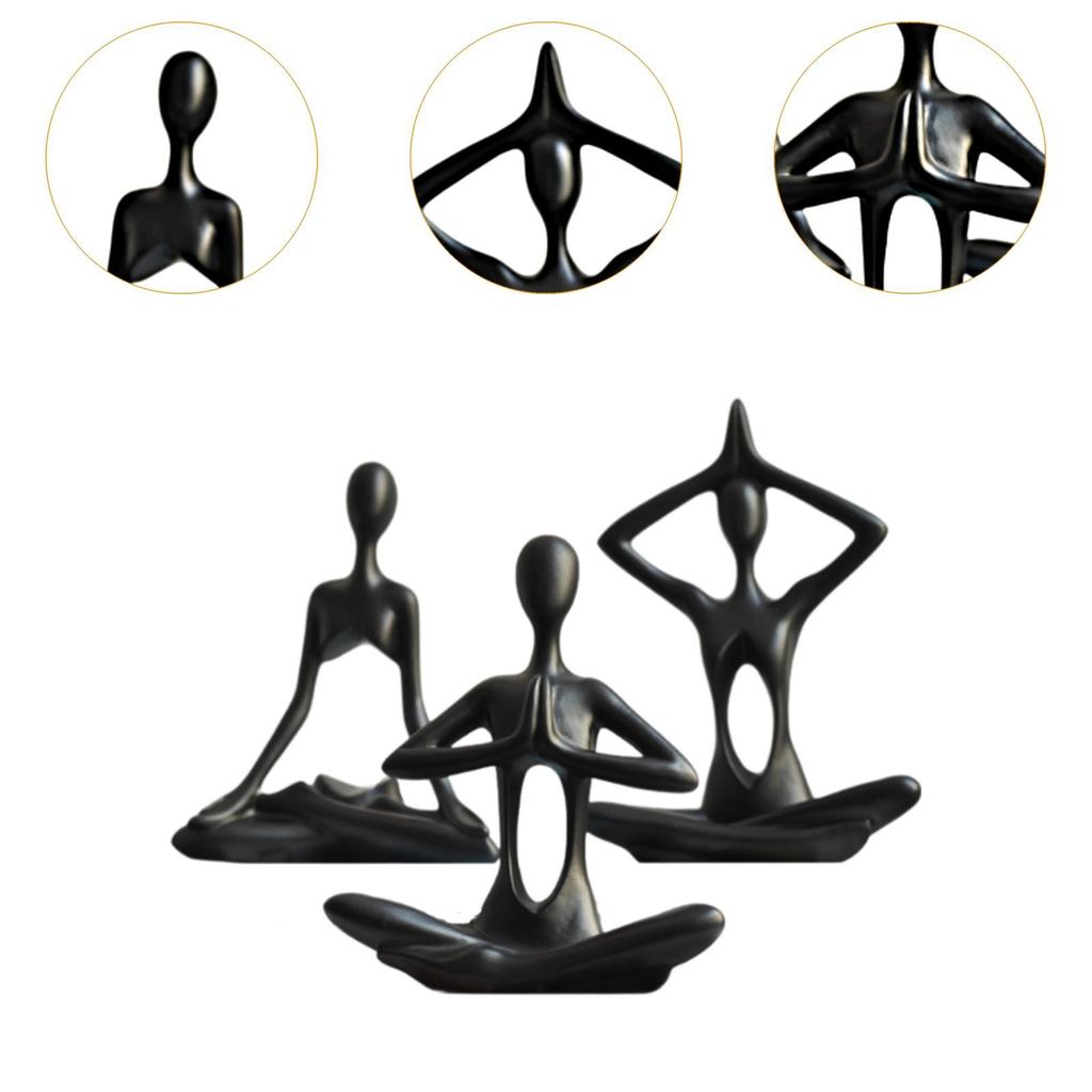 3Pcs Yoga Statues Art Crafts Collectible Minimalist Decorative Figurines for Dining Table Table Centerpiece Office Desk Bedroom