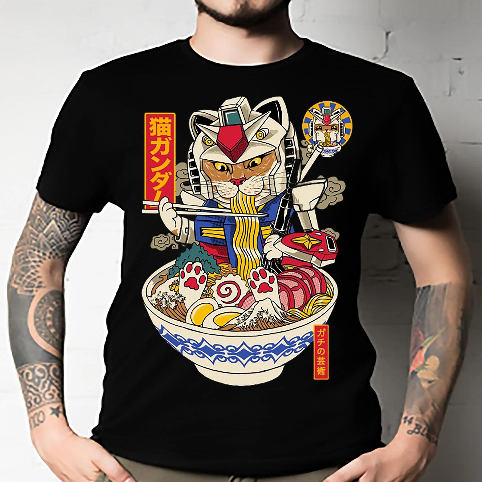 Men s and Women s T-shirts RAMEN CAT GUNDAM XXXXL