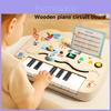 Wooden Piano Busy Board With Led Lights And Sound For Early Learning Toddlers