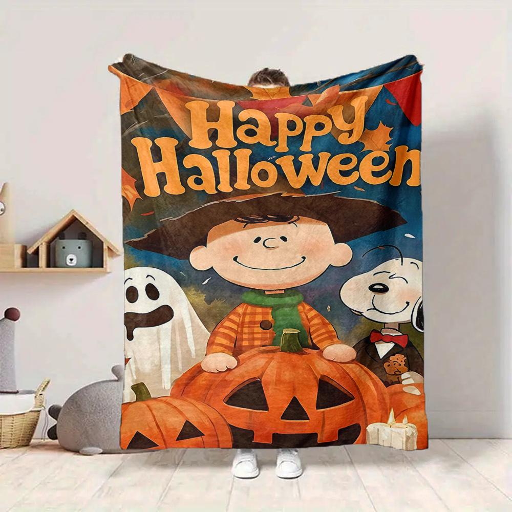1Pc Snoopy Witch Halloween Night Blanket Soft And Comfortable Casual Warm Camping Travel Christmas Halloween Gift M91799