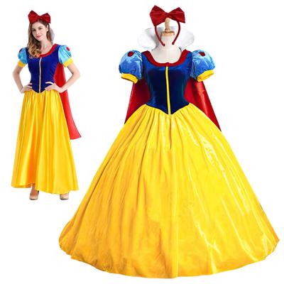 TUAHOUS Sněhurka Dospělá Princezna Cosplay Sníh Halloween Kulturní Maškarní Luxusní Narozeninové Vánoční Šaty, Šaty, Bílá, Kostým, Oblečení v západním stylu,