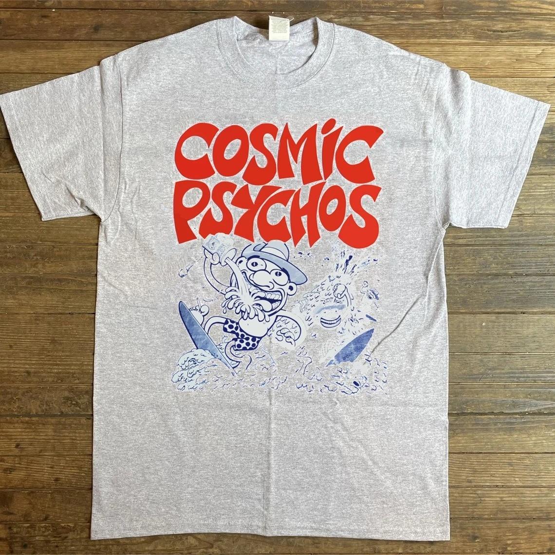 НОВЫЙ COSMIC PSYCHOS Музыкальная группа Футболка с коротким рукавом Серая Все размеры BL1951 2XL
