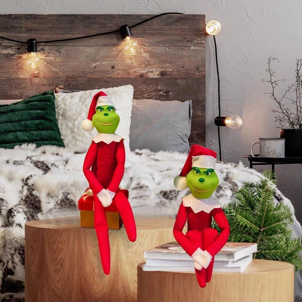 Christmas Grinch Green Monster Doll Ornament Decoration