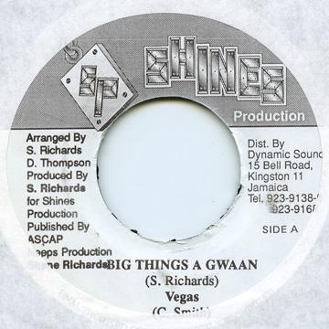 

7inch Record MR VEGAS - Big Things A Gwaan none Shines 1998 Jamaica Reggae, Ska & Dub