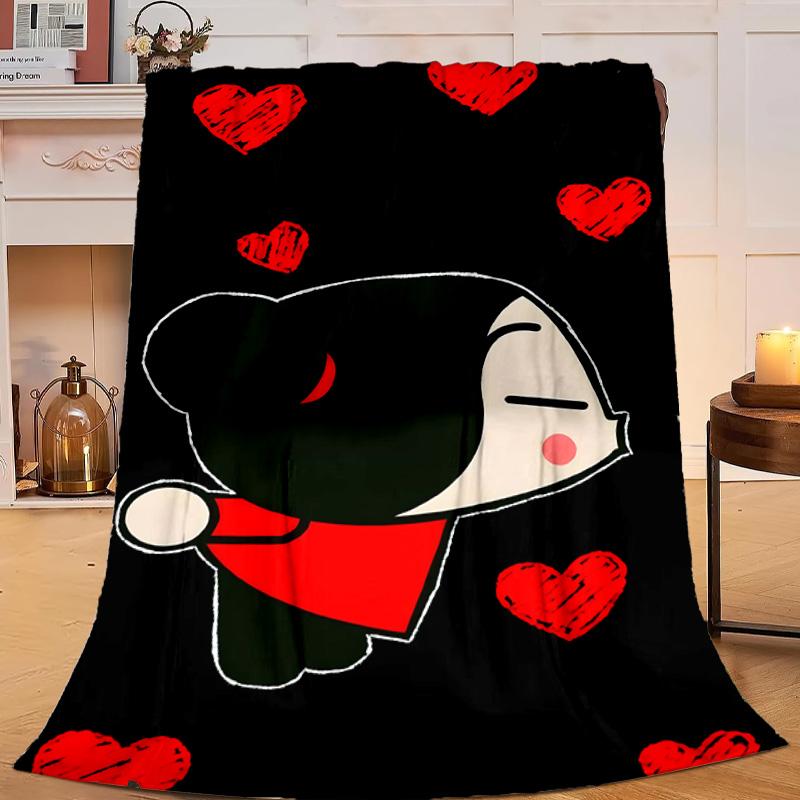 1PC Heartfelt Love cute doll Flannel Blanket Gift, Suitable for Both Men And Women, Soft Ideal for Beds And Sofa, Birthday Or Christmas Gift